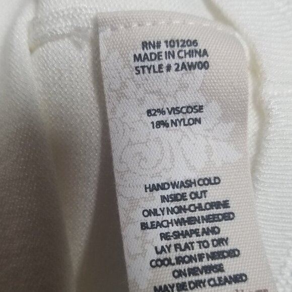 Soft Surroundings Women's Classic Cream Knit Tunic Exposed Back Zipper Sz L - Picture 4 of 4